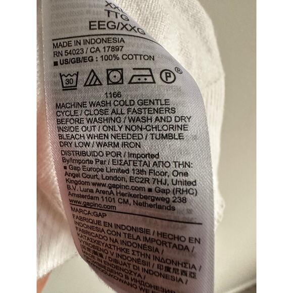 GAP White Cotton Cardigan XXL – Button Front Classic Knit Sweater Basic Layering - Picture 6 of 7